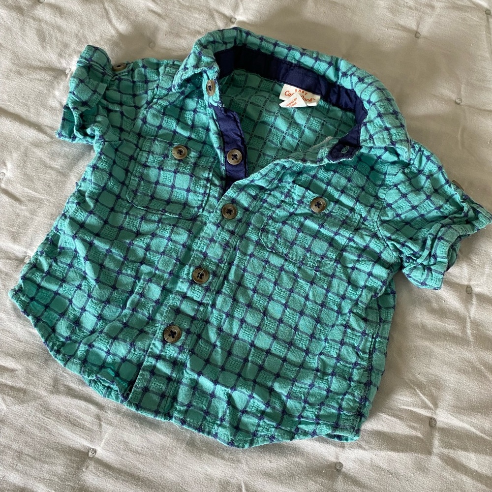 DONATING 🛍️5 for $5! Cat & Jack Baby Boys Plaid Button-up